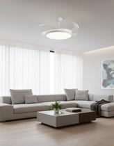 Ventilador de Teto Plafon Led Air Blow Retrátil com Controle Remoto Silencioso Econômico 60w Luz Branca Elegante Sofisticado Casa com Luz Dimerizável