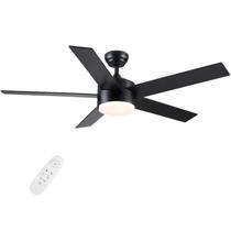 Ventilador de teto POCHFAN 52" Black LED Light Remote 6 Velocidades