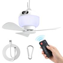 Ventilador de Teto Portátil para Camping Yueidung 10" com Luz e Controle Remoto Ventilador de Teto Portátil para Camping Yueidung 10" com Luz e Controle Remoto