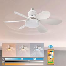 Ventilador de Teto Potente 6 Pás com Controle e Lâmpada Silencioso