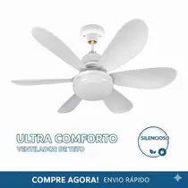 Ventilador de Teto Potente e Silencioso Controle Remoto Incluso Ventilador de Teto Potente e Silencioso Controle Remoto Incluso
