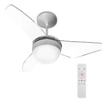 Ventilador De Teto Prata Com Controle 3 Pas 83cm Bivolt 36w - Inspire