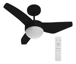 Ventilador De Teto Preto Com Controle 3 Pas 83cm Bivolt 36w