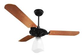Ventilador de Teto Preto com Mogno Ventex 127V