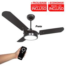 Ventilador De Teto Preto Com Painel Led 6500K Valen E Controle Original Ventex