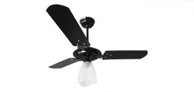 Ventilador de Teto Preto Globo Aberto 3 Pás 110 V + Controle