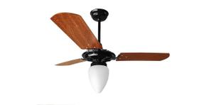 Ventilador de Teto Pto/Mg Com Globo Fechado Pás de MDF 110 V