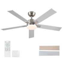 Ventilador de teto Rayqueen 52" com motor DC de 6 velocidades LED Light Remote