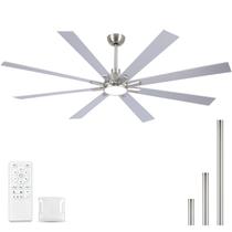 Ventilador de teto Realmate 183 cm Nickel 8 pás Light Remote