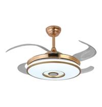 Ventilador de teto retrátil Bivolt com 4 pás som e bluetooth