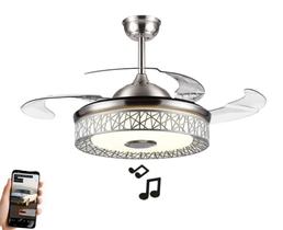Ventilador de teto Retrátil Bivolt som e Bluetooth