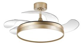Ventilador De Teto Retrátil Com Led 96w Tualux Dourado Silencioso E Reversível 1.146 Mm 50/60hz 127/ Ventilador De Teto Retrátil Com Led 96w Tualux Dourado Silencioso E Reversível 1.146 Mm 50/60hz 127/