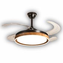 Ventilador de Teto Retrátil Ébano Preto Madeira 78W LED Multicolor Silencioso com Controle Remoto, Timer, Certificado pelo INMETRO