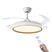 Ventilador de Teto Retrátil ISIS Branco com Luz LED Multicolor RGB, Ultra Silencioso com Controle Remoto SL, Bivolt, 6 Velocidades, 60W, INMETRO