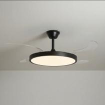 Ventilador de Teto Retrátil Slim Preto com LED Multicor e Controle Remoto Ventilador de Teto Retrátil Slim Preto com LED Multicor e Controle Remoto
