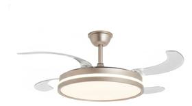 Ventilador de Teto Retrátil TEA-14 Dourado LED 60W, 4 Pás, Multicor