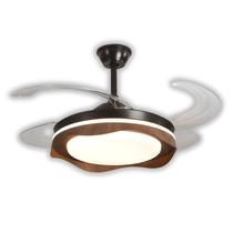 Ventilador de Teto Retrátil Woodline Preto Bivolt Led Multicolor Dimetrizável Disoma