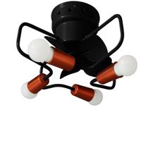 Ventilador de Teto Retro Preto/Cobre com chave liga/desliga 110v 220v