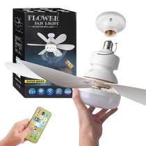 Ventilador De Teto Rosqueado com Lâmpada Led Encaixe Soquete E27 Estrutura 6 Pás Potência 40w Silencioso Bivolt Controle Remoto Fácil Instalação Ventilador De Teto Rosqueado com Lâmpada Led Encaixe Soquete E27 Estrutura 6 Pás Potência 40w Silencioso Bivolt Controle Remoto Fácil Instalação