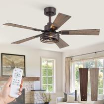 Ventilador de Teto Rústico Fanbulous 42" com Luz e Controle Remoto