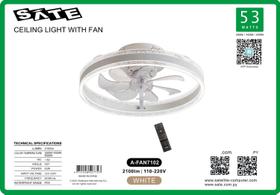 Ventilador de Teto Sate c/Luminaria A-FAN7102 53W