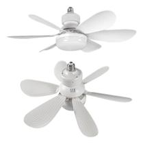 Ventilador de teto silencioso com 6 aspas, 3 velocidades, lâmpada LED, branco, 40W, Kaprot