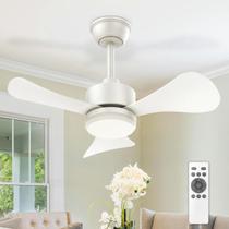 Ventilador De Teto Silencioso E Econômico Com Luz Led, 3 Cores Ajustáveis, 6 Velocidades, Timer E Controle Remoto