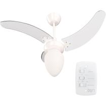 Ventilador de teto silencioso Potente Branco pás transparentes Com Lustre Tron Ventilador de teto silencioso Potente Branco pás transparentes Com Lustre Tron