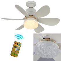 Ventilador de Teto Silencioso Potente com Lâmpada Controle e 6 Pás