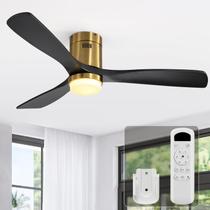 Ventilador de teto Sofucor 132cm Black Gold 3 pás