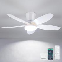 Ventilador de teto Surtime 36" com luz LED regulável de baixo perfil