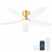 Ventilador de Teto Surtime 42" Dourado Embutido com Luz e Controle Remoto
