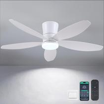 Ventilador de teto Surtime 48" LED Light Remote APP Control branco