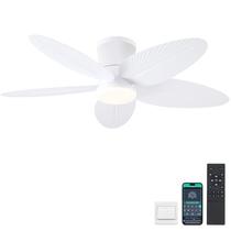Ventilador de teto Surtime 6669-White 42" Palm Leaf Light 21W 90-220V