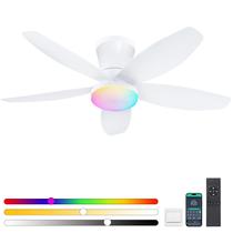 Ventilador de Teto Surtime Embutido RGB 36cm com Luz e Controle Remoto Branco