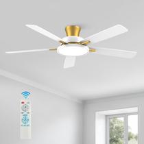 Ventilador de teto TALOYA 132cm com luzes, controle remoto, ouro branco