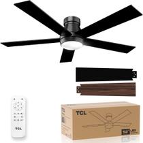 Ventilador de teto TCL 52" Black LED Light Remote Modern Ventilador de teto TCL 52" Black LED Light Remote Modern