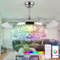 Ventilador de teto Teracfan 122 cm com luz RGB retrátil de 6 velocidades Ventilador de teto Teracfan 122 cm com luz RGB retrátil de 6 velocidades