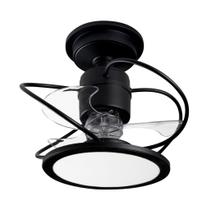 Ventilador De Teto Treviso Preto Fosco Confort Led Ctrl Rem