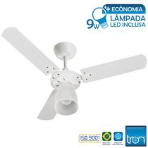Ventilador de Teto Tron Marbella com 3 Velocidades, Lustre e Função Exaustão Branco - Vitallys Plus