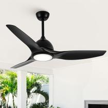 Ventilador de teto Vaczon 52" LED Light Dimmable Remote Preto