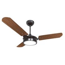 Ventilador de Teto Valen com Led 18W Branco Frio Ventex Preto/Mogno 220V