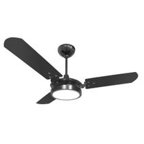 Ventilador de Teto Valen com Led 18W Branco Frio Ventex Preto/Preto 220V