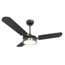 Ventilador de Teto Valen com Led 18W Branco Quente Ventex Preto/Preto 110V