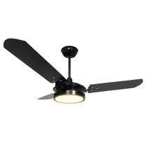 Ventilador de Teto Valen Preto 3 Pás Pretas Led 3000k Branco Quente 127v Ventex Ventilador de Teto Valen Preto 3 Pás Pretas Led 3000k Branco Quente 127v Ventex
