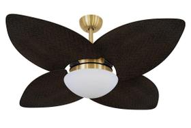 Ventilador De Teto Vd42 Dunamis Dourado Rattan Tabaco 220V
