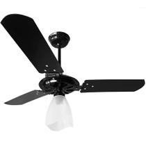 Ventilador de Teto Ventex Yris 150w Motor Grande Preto 3 Pás Pretas 127v