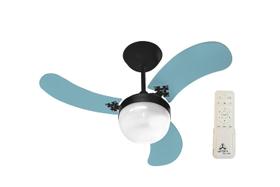 Ventilador de Teto Venti-Delta Inverter Preto Ultra Colors Azul Bivolt + Controle