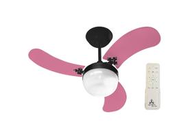 Ventilador de Teto Venti-Delta Inverter Preto Ultra Colors Rosa Bivolt + Controle