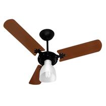 Ventilador de Teto Venti Delta New Delta Light Motor Preto com 3 Pás Madeira na Cor Mogno 110v
